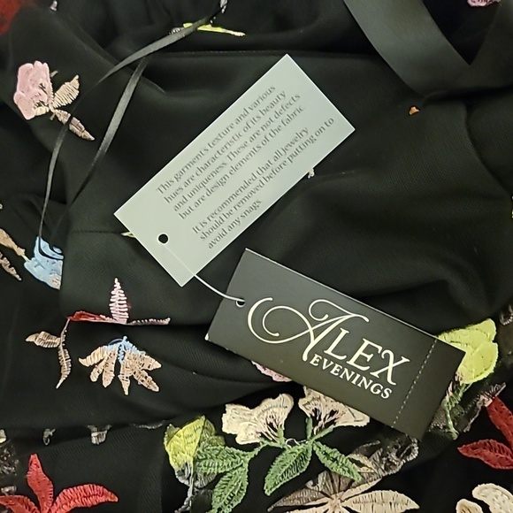 Alex Evenings Women's Long  Sleeveless Embroidered A Line Dress - Picture 9 of 13